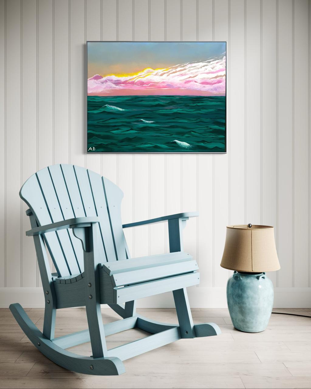 Emotional abstract acrylic painting on canvas by Albanian artist Ameljeta Doda