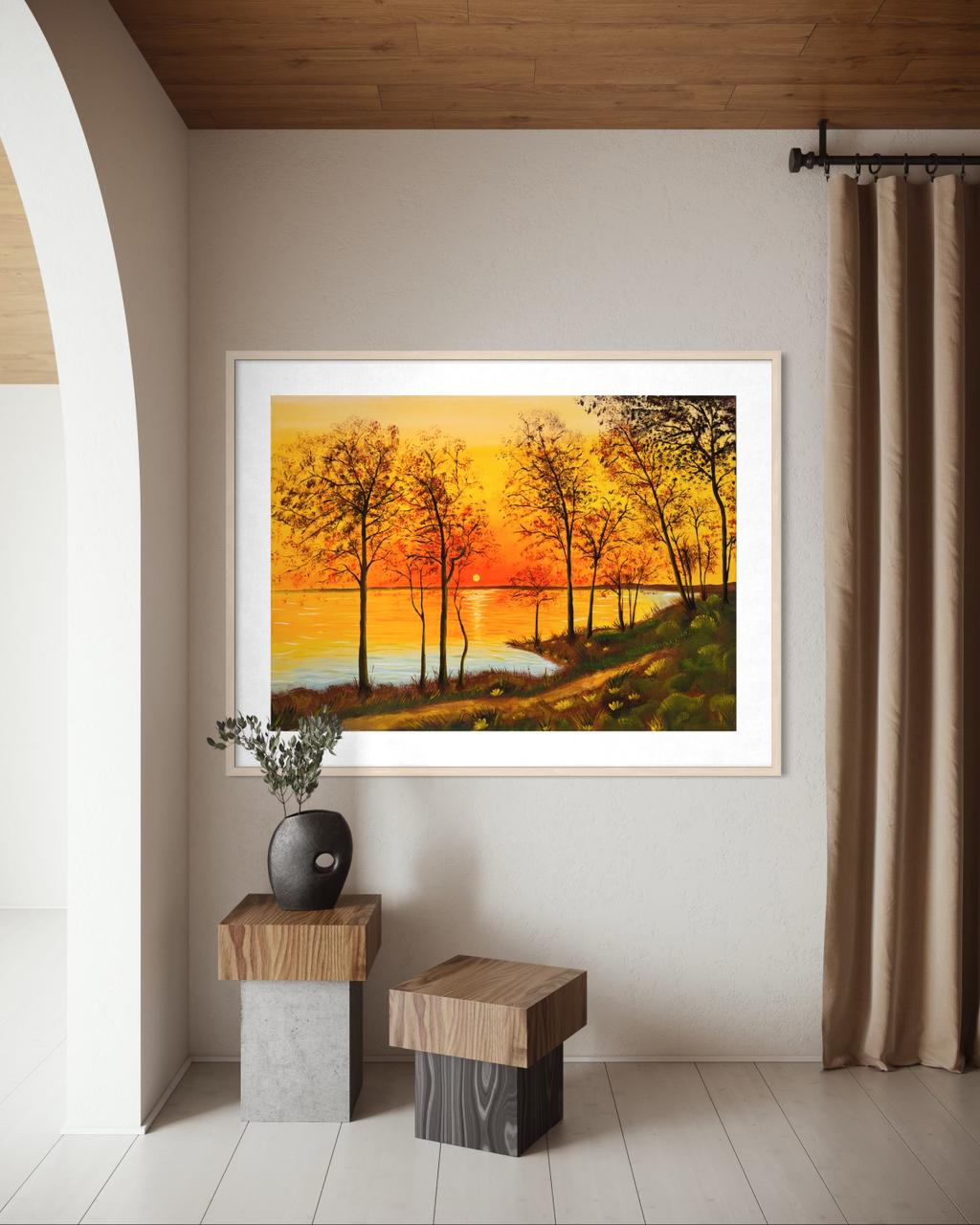 Contemporary acrylic art painting created with passion and spiritual depth